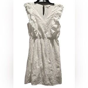 SKIES ARE BLUE Cotton Lace Ruffle Cottagecore LWD Mini Dress Size Medium